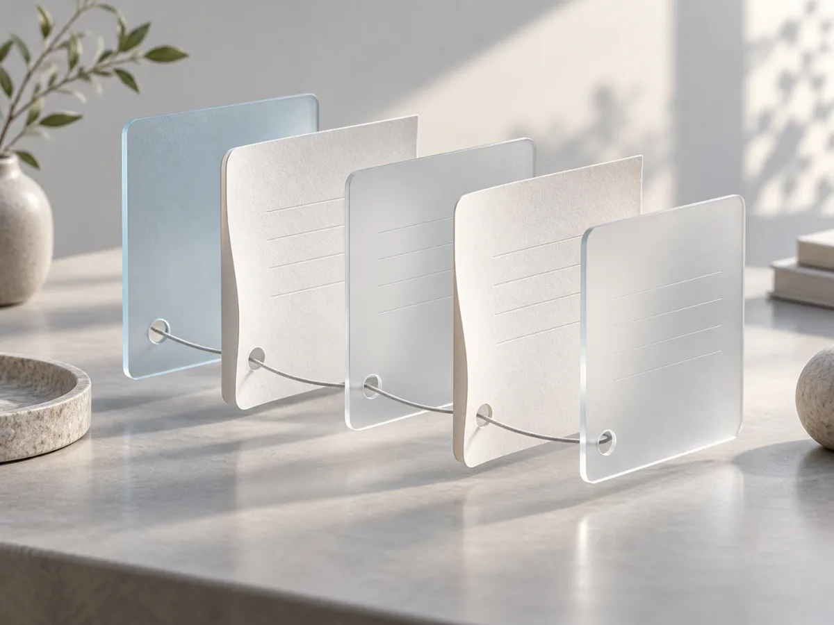Concept illustration of paper and glass sheets connected into an ordered archive